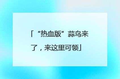 “热血版”蒜鸟来了，来这里可领