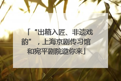 “出箱入匠、非遗戏韵”，上海京剧传习馆和宛平剧院邀你来