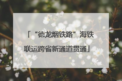 “德龙烟铁路”海铁联运跨省新通道贯通