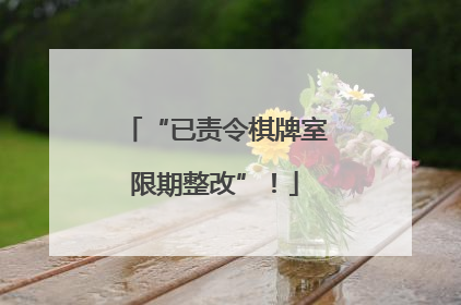 “已责令棋牌室限期整改”！