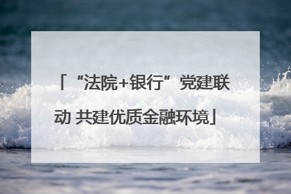 “法院+银行”党建联动 共建优质金融环境