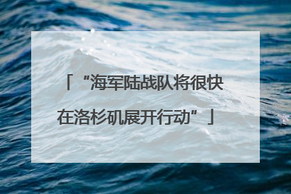 “海军陆战队将很快在洛杉矶展开行动”