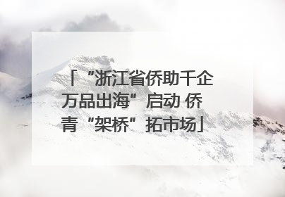 “浙江省侨助千企万品出海”启动 侨青“架桥”拓市场