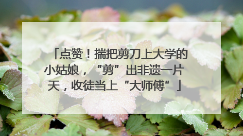 点赞！揣把剪刀上大学的小姑娘，“剪”出非遗一片天，收徒当上“大师傅”