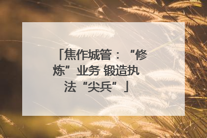 焦作城管：“修炼”业务 锻造执法“尖兵”