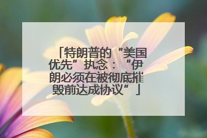 特朗普的“美国优先”执念：“伊朗必须在被彻底摧毁前达成协议”