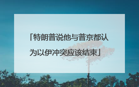 特朗普说他与普京都认为以伊冲突应该结束