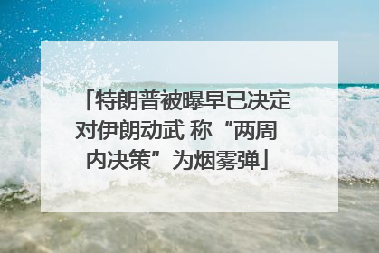 特朗普被曝早已决定对伊朗动武 称“两周内决策”为烟雾弹