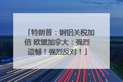 特朗普：钢铝关税加倍 欧盟加拿大：强烈遗憾！强烈反对！