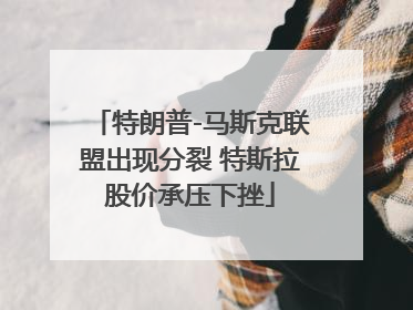 特朗普-马斯克联盟出现分裂 特斯拉股价承压下挫