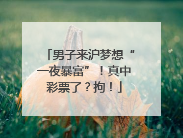 男子来沪梦想“一夜暴富”！真中彩票了？拘！