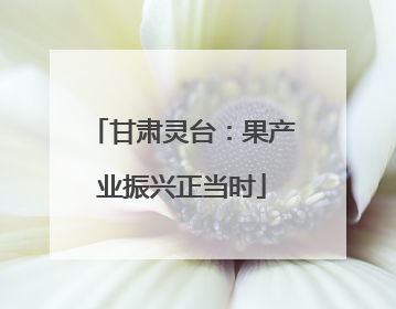 甘肃灵台：果产业振兴正当时