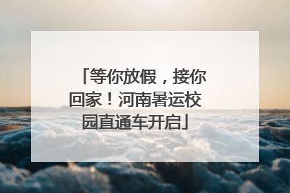 等你放假，接你回家！河南暑运校园直通车开启