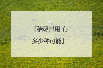 秸尽其用 有多少种可能