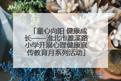 童心向阳 健康成长——淮北市濉溪路小学开展心理健康宣传教育月系列活动