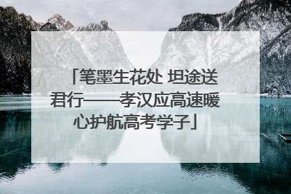 笔墨生花处 坦途送君行——孝汉应高速暖心护航高考学子