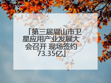 第三届眉山市卫星应用产业发展大会召开 现场签约73.35亿