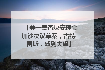 美一票否决安理会加沙决议草案，古特雷斯：感到失望
