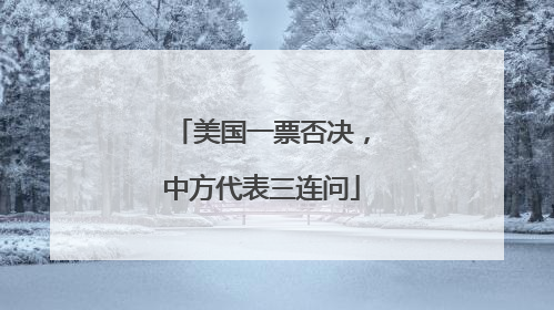 美国一票否决，中方代表三连问