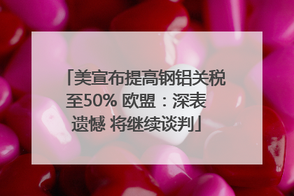 美宣布提高钢铝关税至50% 欧盟：深表遗憾 将继续谈判