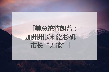 美总统特朗普：加州州长和洛杉矶市长“无能”