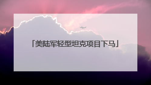 美陆军轻型坦克项目下马