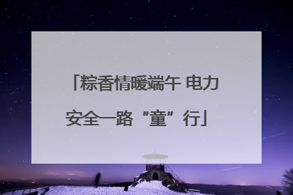 粽香情暖端午 电力安全一路“童”行