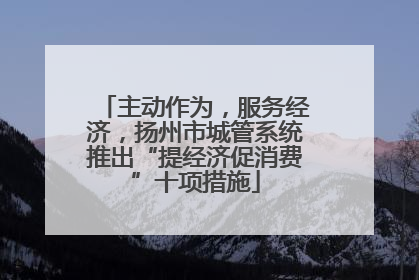 主动作为，服务经济，扬州市城管系统推出“提经济促消费”十项措施