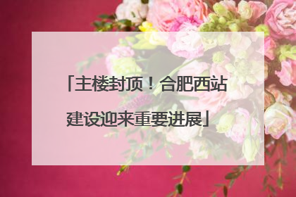 主楼封顶！合肥西站建设迎来重要进展