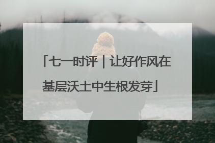 七一时评｜让好作风在基层沃土中生根发芽