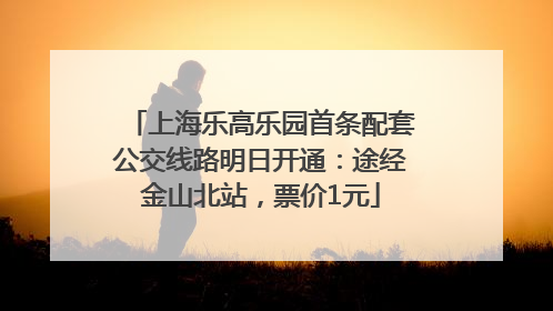 上海乐高乐园首条配套公交线路明日开通：途经金山北站，票价1元
