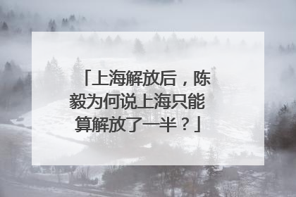 上海解放后，陈毅为何说上海只能算解放了一半？
