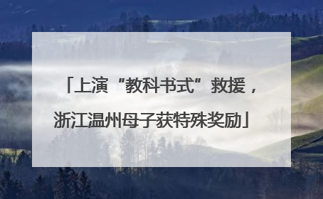 上演“教科书式”救援，浙江温州母子获特殊奖励