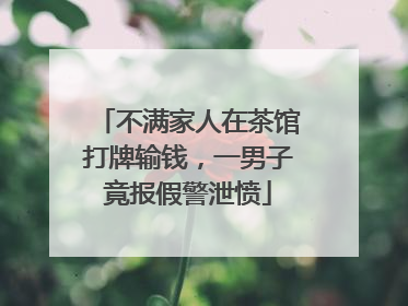 不满家人在茶馆打牌输钱，一男子竟报假警泄愤