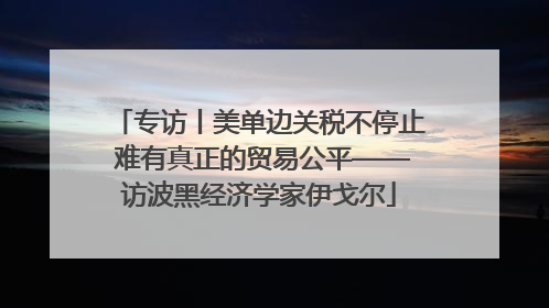 专访丨美单边关税不停止 难有真正的贸易公平——访波黑经济学家伊戈尔