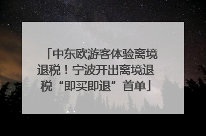 中东欧游客体验离境退税！宁波开出离境退税“即买即退”首单