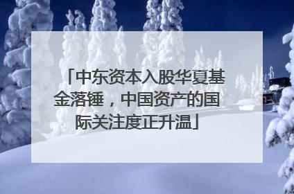 中东资本入股华夏基金落锤，中国资产的国际关注度正升温