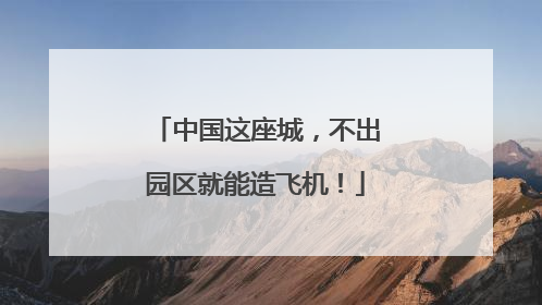 中国这座城，不出园区就能造飞机！