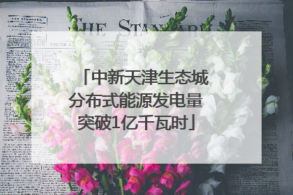 中新天津生态城分布式能源发电量突破1亿千瓦时