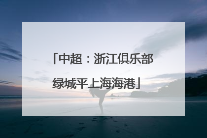 中超：浙江俱乐部绿城平上海海港