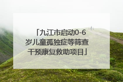 九江市启动0-6岁儿童孤独症等筛查干预康复救助项目