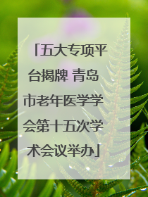 五大专项平台揭牌 青岛市老年医学学会第十五次学术会议举办
