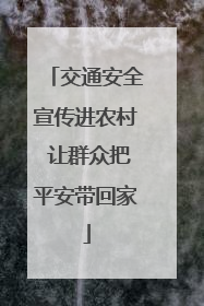 交通安全宣传进农村 让群众把平安带回家
