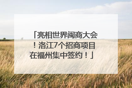 亮相世界闽商大会！洛江7个招商项目在福州集中签约！
