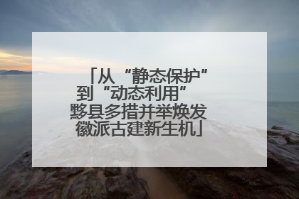 从“静态保护”到“动态利用” 黟县多措并举焕发徽派古建新生机
