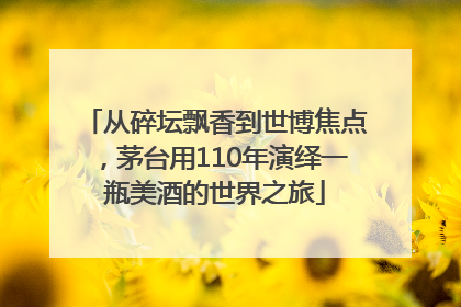 从碎坛飘香到世博焦点，茅台用110年演绎一瓶美酒的世界之旅