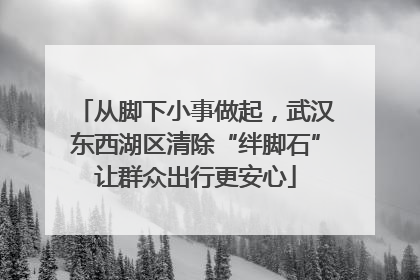 从脚下小事做起，武汉东西湖区清除“绊脚石”让群众出行更安心