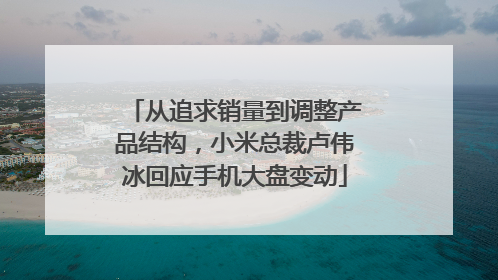 从追求销量到调整产品结构，小米总裁卢伟冰回应手机大盘变动