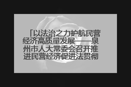 以法治之力护航民营经济高质量发展——泉州市人大常委会召开推进民营经济促进法贯彻实施座谈会