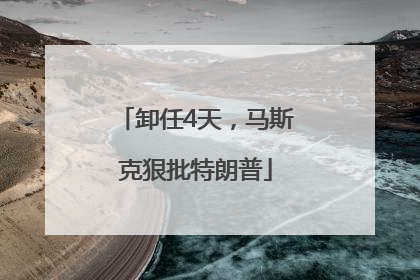 卸任4天，马斯克狠批特朗普
